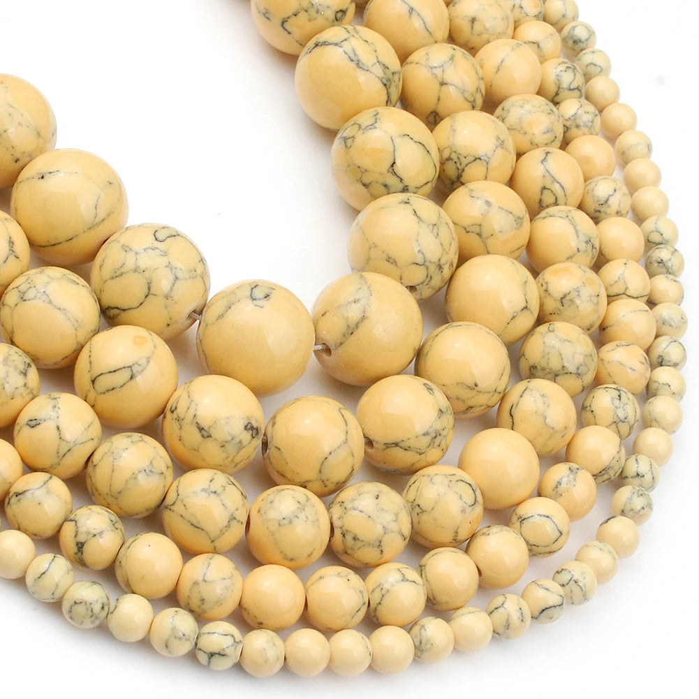 Shell Howlite Round Spacer Beads – DIY Jewelry Making 15"