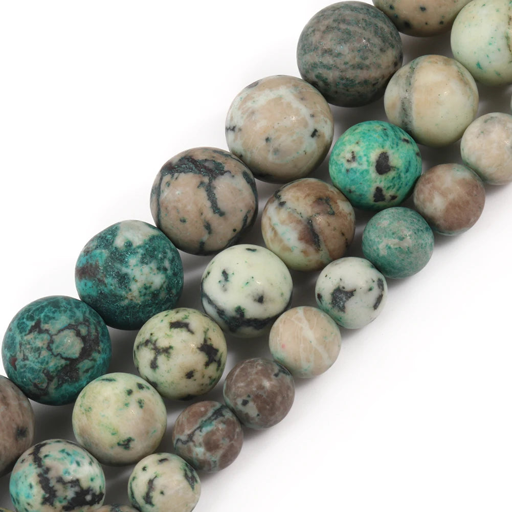 Round Stone Loose Beads for Jewelry Making – 15" Strand 4–12mm