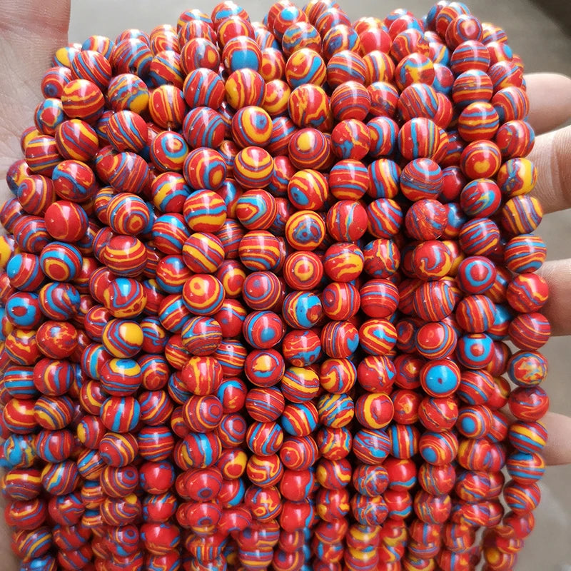 Round Stone Loose Beads for Jewelry Making – 15" Strand 4–12mm