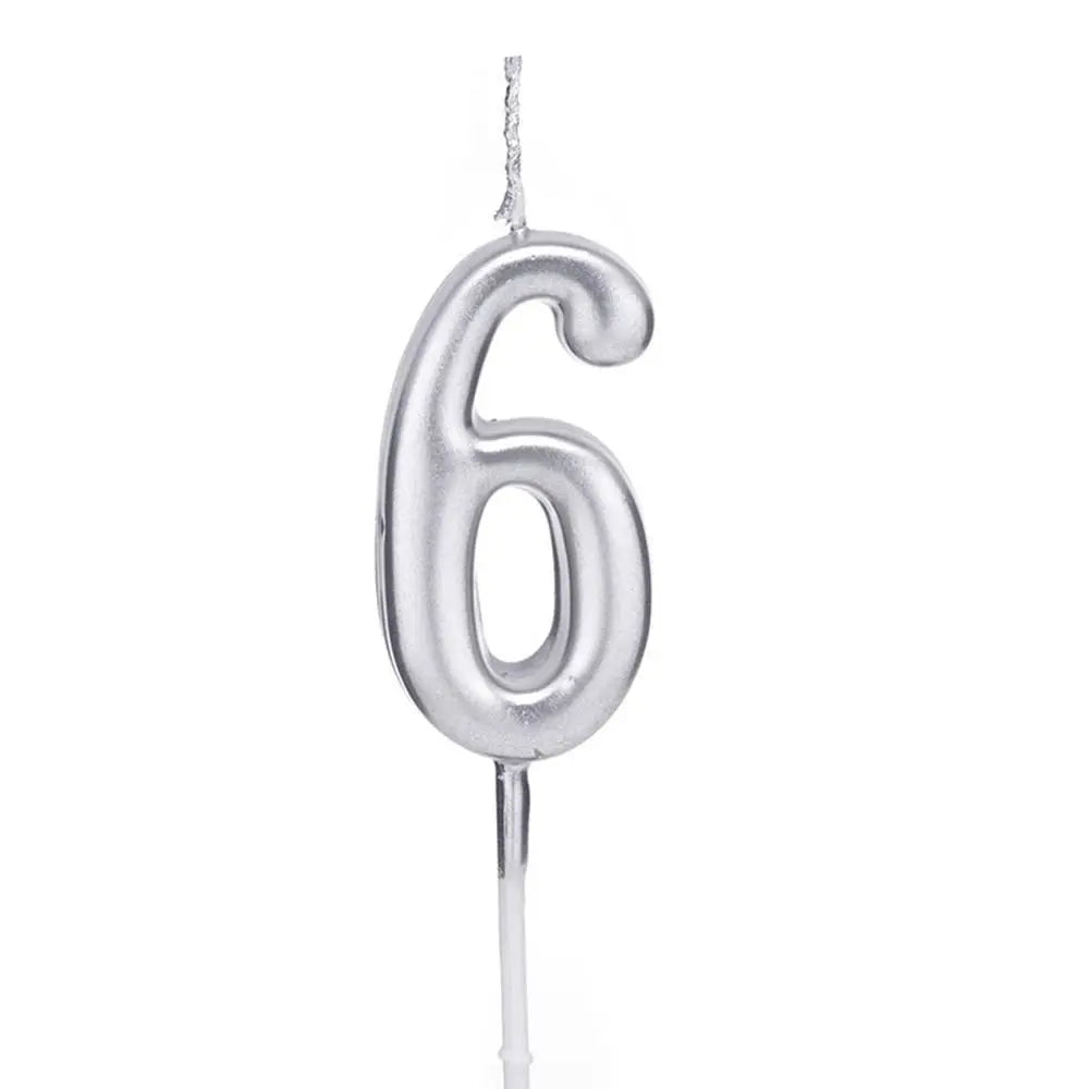 Silver Number Birthday Candle – Cake & Cupcake Topper
