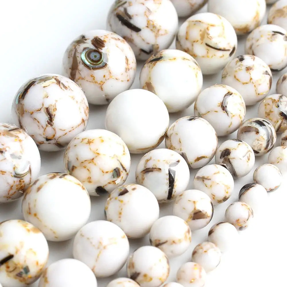 Round Stone Loose Beads for Jewelry Making – 15" Strand 4–12mm