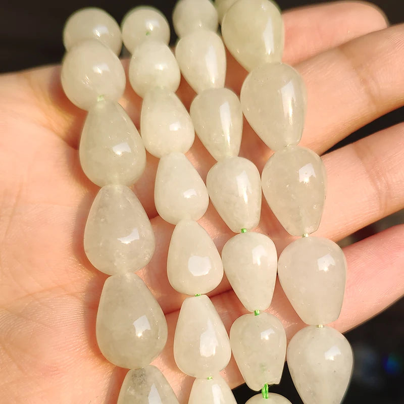 Waterdrop Natural Stone Beads – Jade Angelite Amazonite DIY