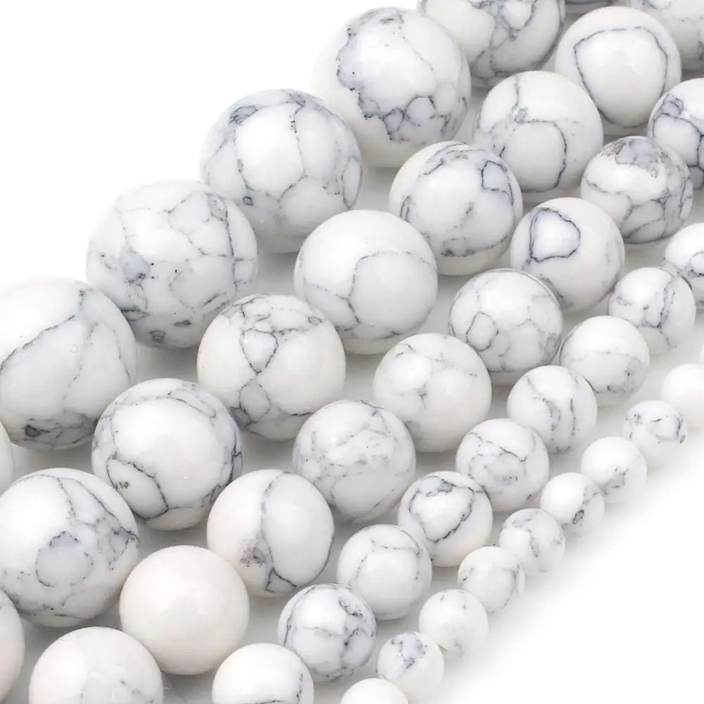Round Stone Loose Beads for Jewelry Making – 15" Strand 4–12mm