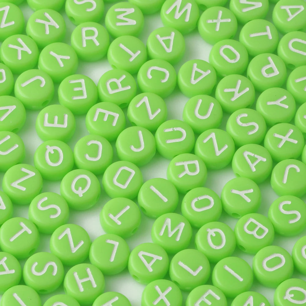 Pink Acrylic Letter Beads – Alphabet Spacer Beads for DIY Jewelry