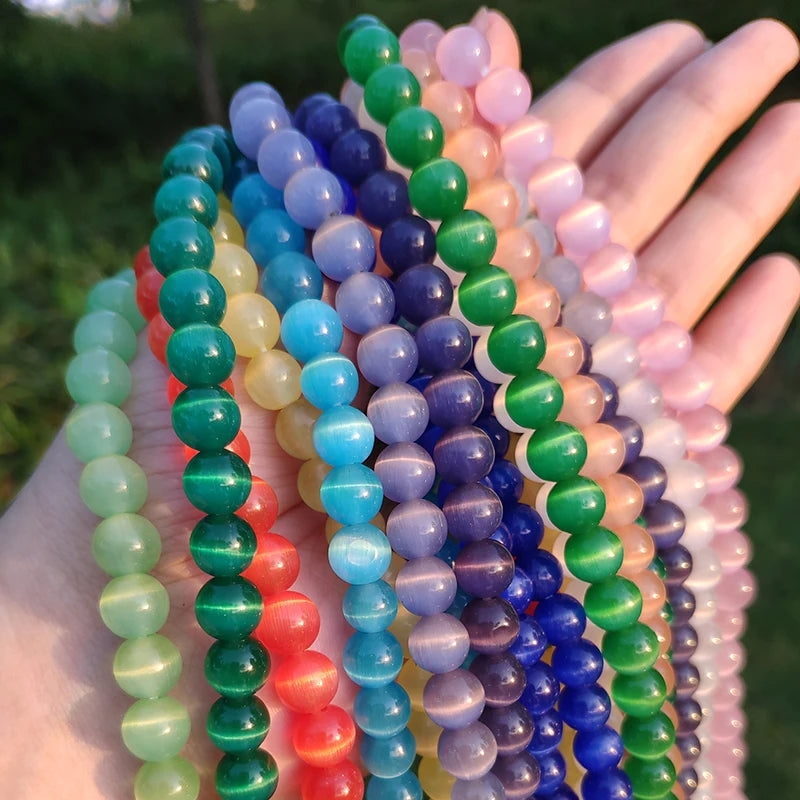 Cat's Eye Opal Glass Beads Mixed Colors – 4mm to 12mm DIY Jewelry