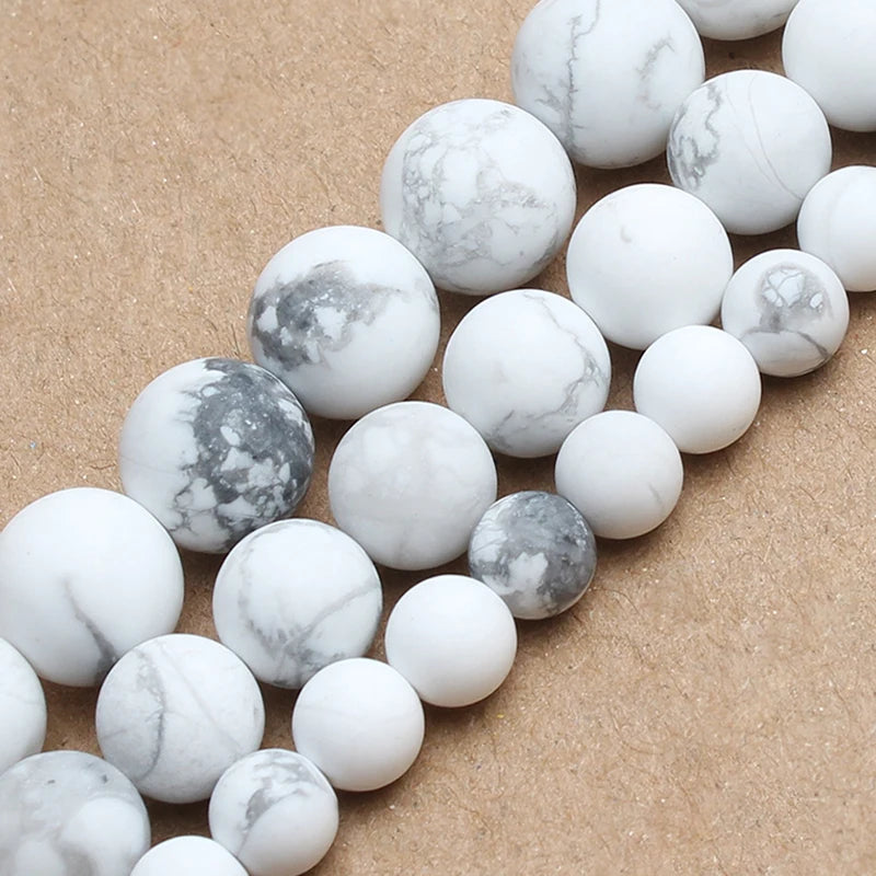 Round Stone Loose Beads for Jewelry Making – 15" Strand 4–12mm