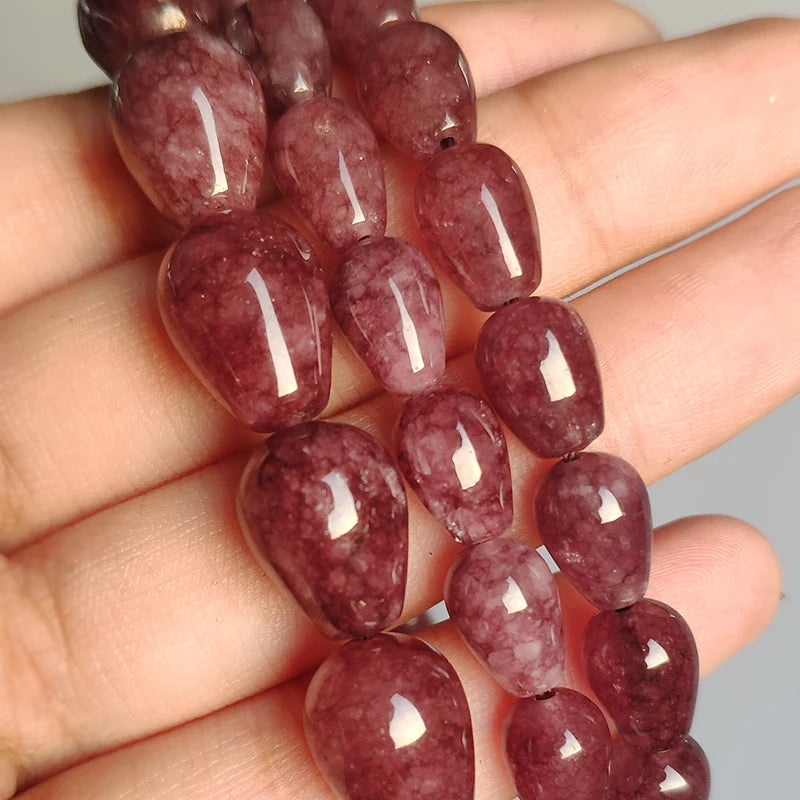 Waterdrop Natural Stone Beads – Jade Angelite Amazonite DIY