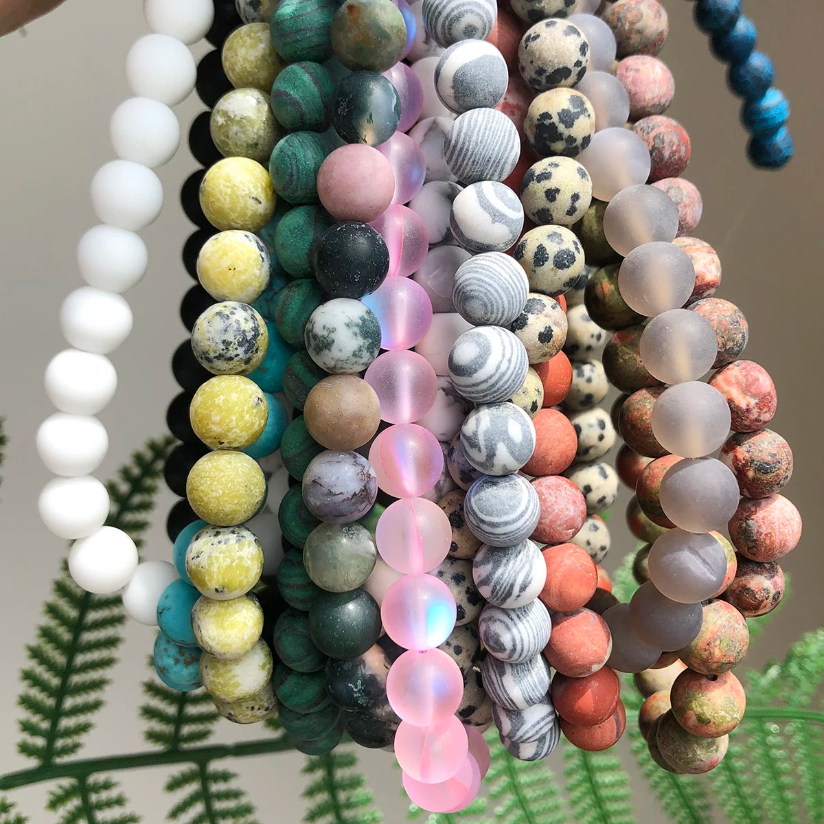 Natural Matte Gemstone Beads – DIY Jewelry Stone Strands 4–12mm