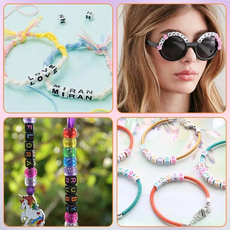 Pink Acrylic Letter Beads – Alphabet Spacer Beads for DIY Jewelry