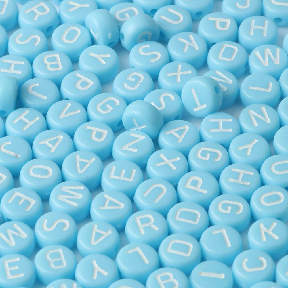 Pink Acrylic Letter Beads – Alphabet Spacer Beads for DIY Jewelry