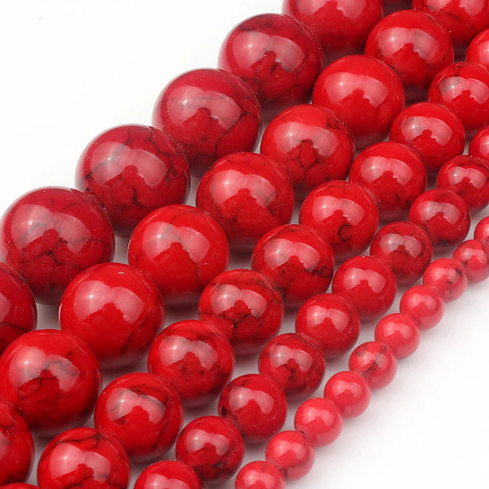 White Howlite Round Beads 4–12mm | 15" Strand Jewelry Making