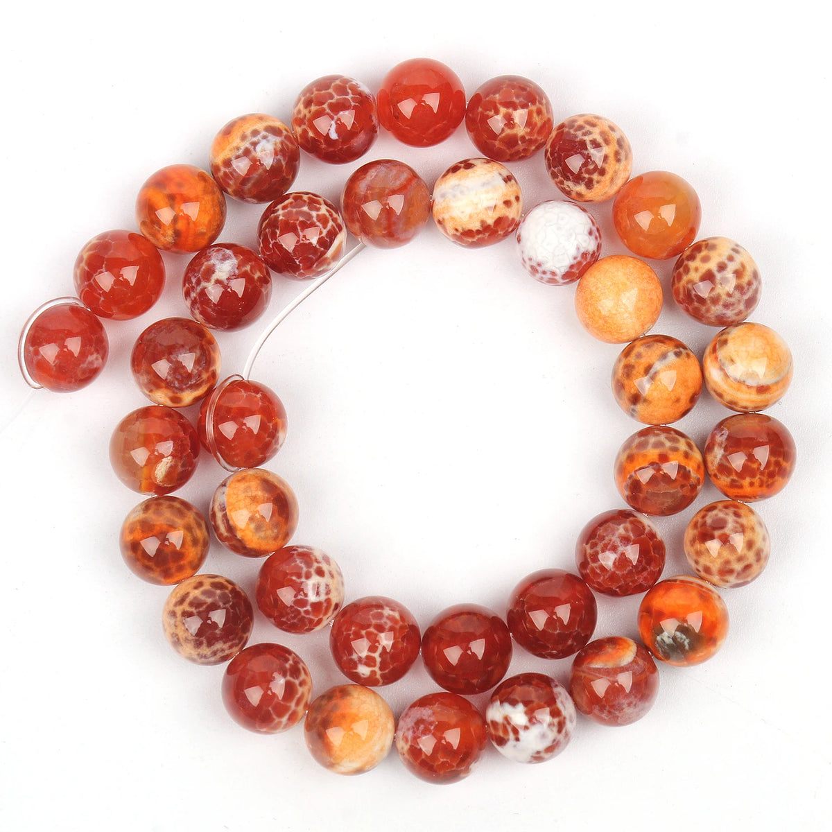 Red Fire Agate Stone Beads 6/8/10mm – DIY Jewelry Making