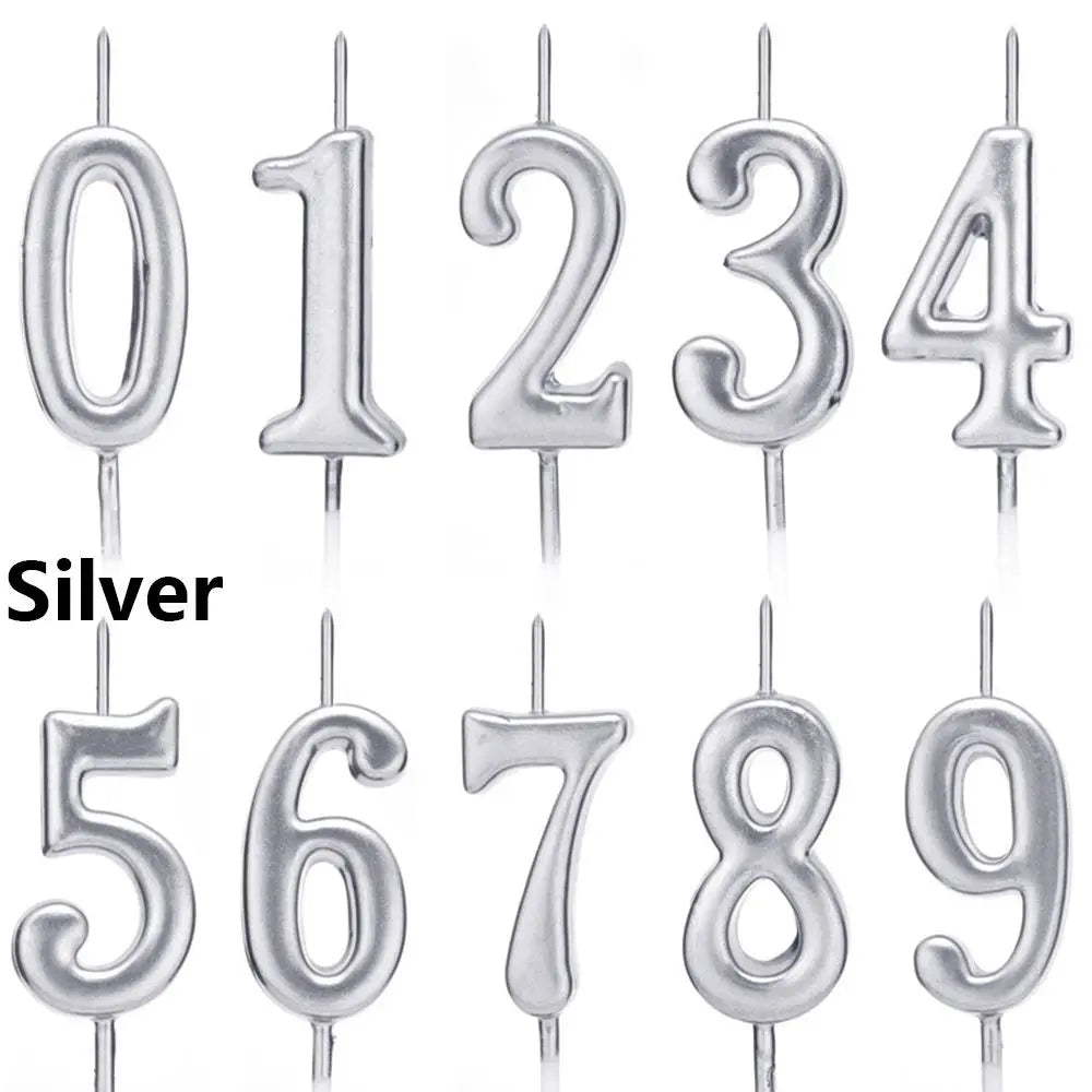 Silver Number Birthday Candle – Cake & Cupcake Topper