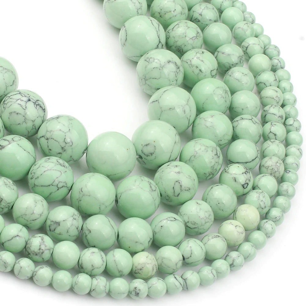 Shell Howlite Round Spacer Beads – DIY Jewelry Making 15"