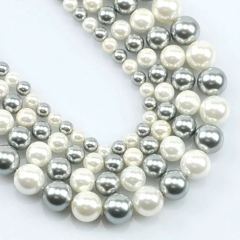 Shell Pearl Beads 15 Colors Round Spacer Beads for DIY Jewelry