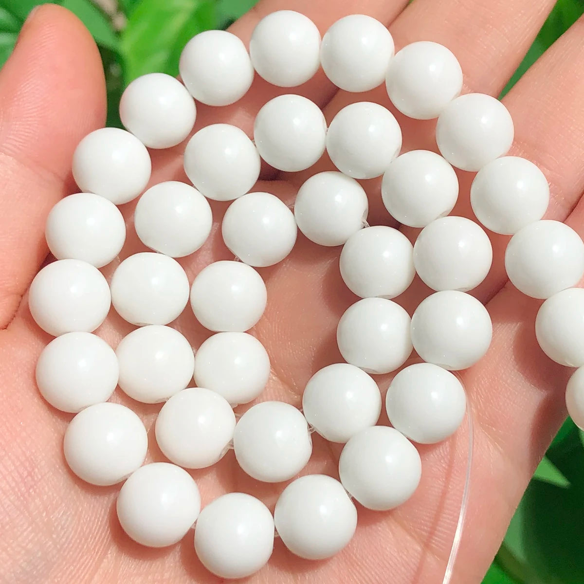 White Howlite Round Beads 4–12mm | 15" Strand Jewelry Making