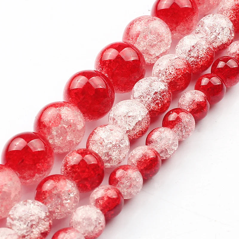 Snow Cracked Crystal Beads 6/8/10mm – Multicolor Quartz Strands