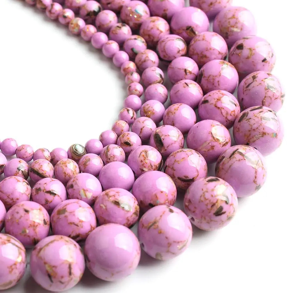 Shell Howlite Round Spacer Beads – DIY Jewelry Making 15"