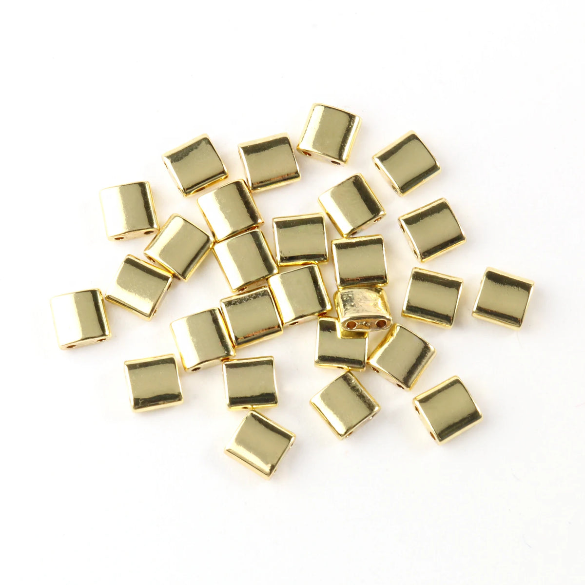 Rectangular Hematite Two-Hole Spacer Beads – Gold & Silver DIY