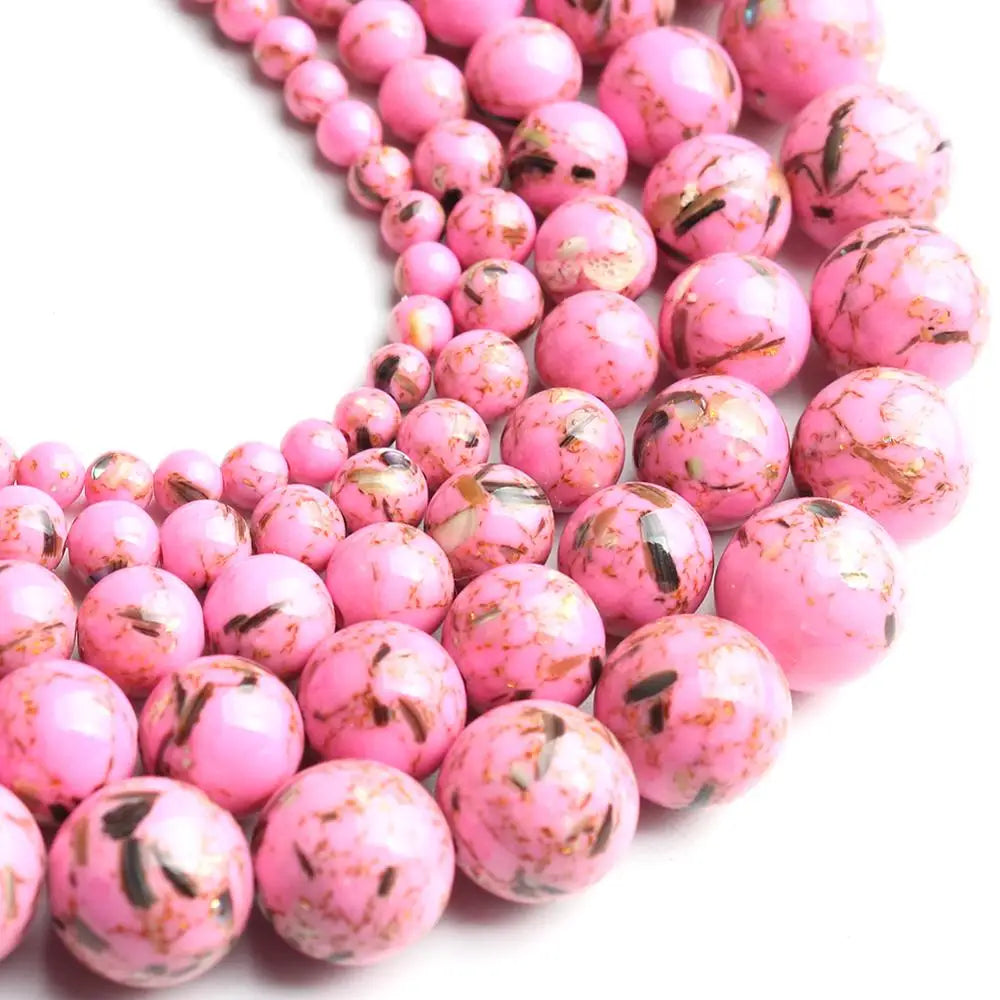 Shell Howlite Round Spacer Beads – DIY Jewelry Making 15"