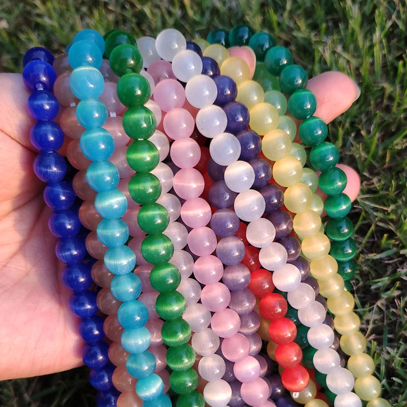 Cat's Eye Opal Glass Beads Mixed Colors – 4mm to 12mm DIY Jewelry