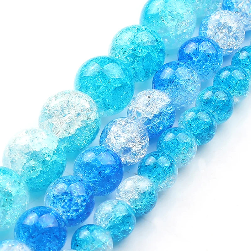 Snow Cracked Crystal Beads 6/8/10mm – Multicolor Quartz Strands
