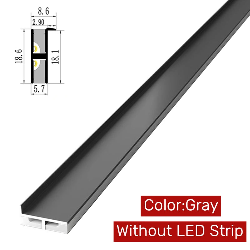Recessed LED Aluminum Profile Cabinet Strip Light | 18mm Board