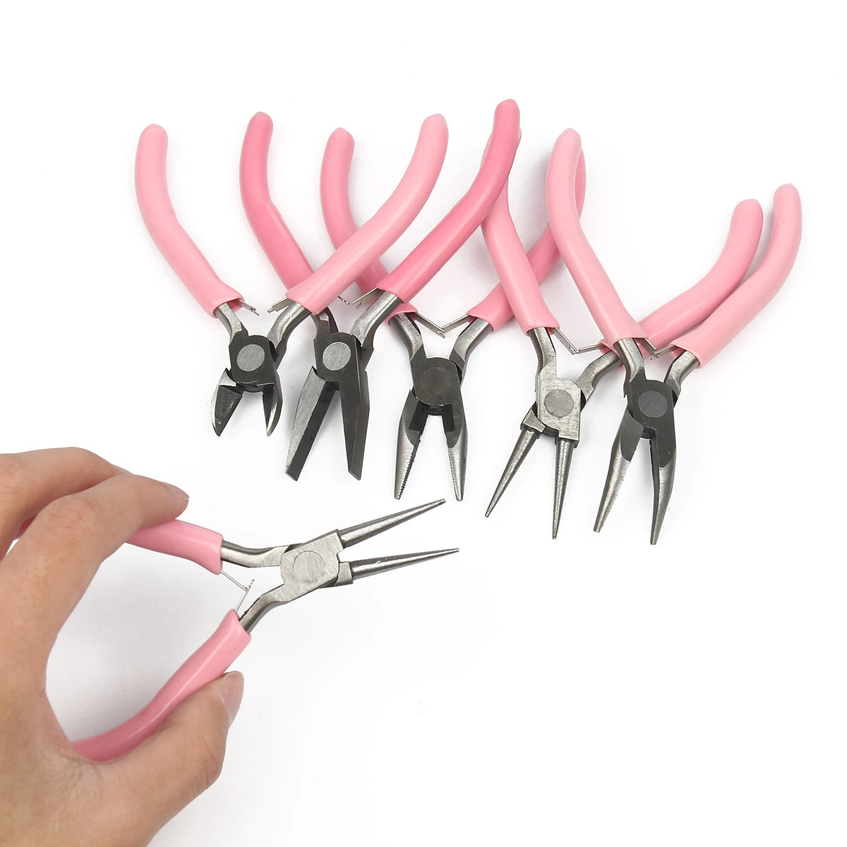 Pink Stainless Steel Jewelry Pliers Kit – DIY Beading Tools