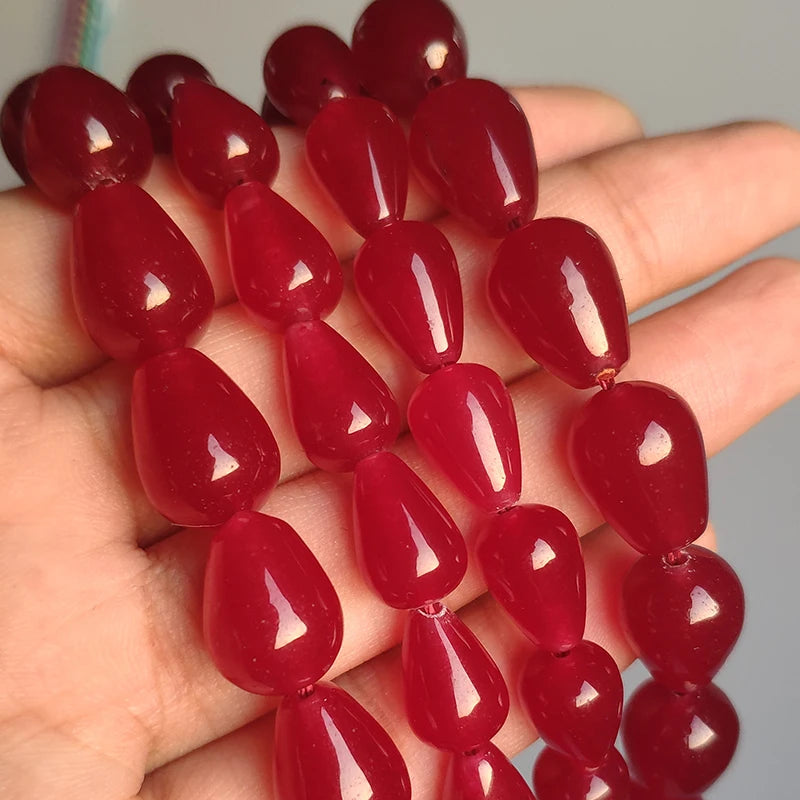 Waterdrop Natural Stone Beads – Jade Angelite Amazonite DIY
