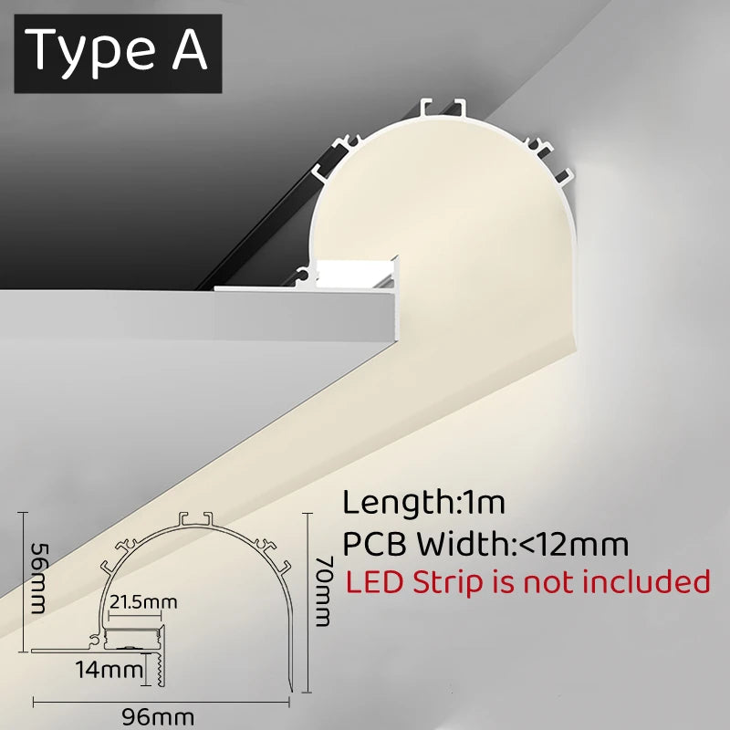 Trimless Recessed LED Aluminum Profile Channel 1M | 1–10pcs