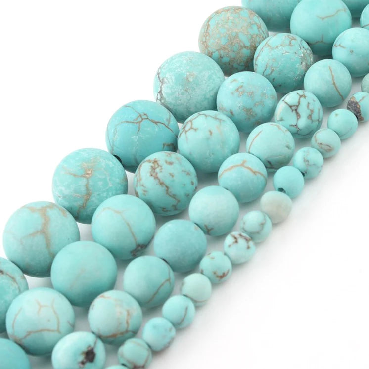 Round Stone Loose Beads for Jewelry Making – 15" Strand 4–12mm