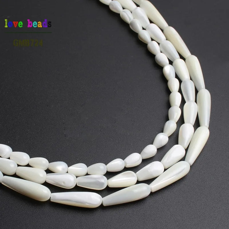 Trochus Shell Beads Water Drop Shape – DIY Jewelry Strand