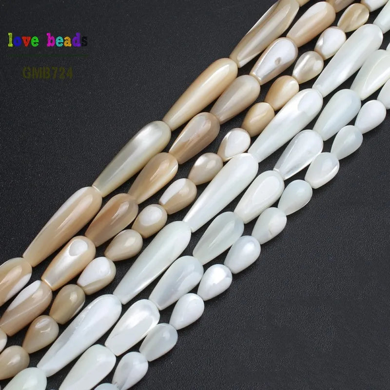 Trochus Shell Beads Water Drop Shape – DIY Jewelry Strand