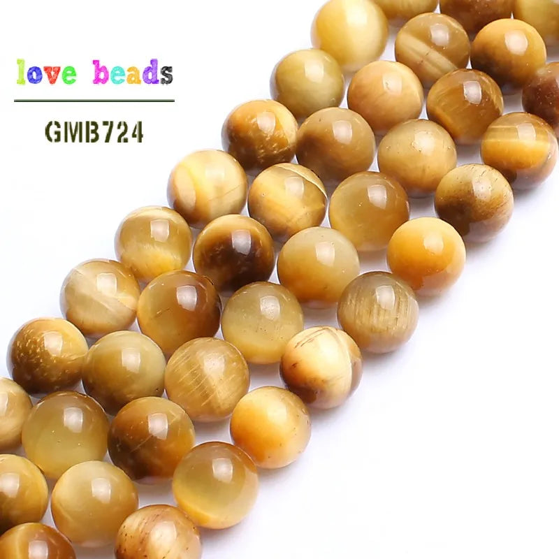 Yellow Tiger Eye Round Stone Beads – 4–14mm Jewelry Making