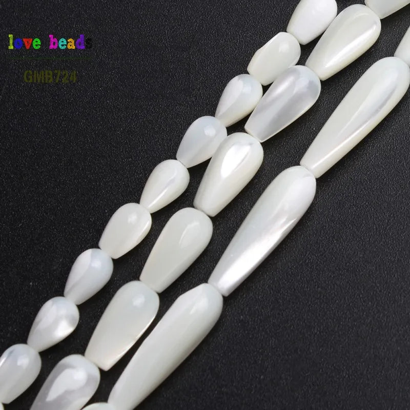 Trochus Shell Beads Water Drop Shape – DIY Jewelry Strand