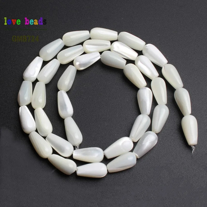 Trochus Shell Beads Water Drop Shape – DIY Jewelry Strand