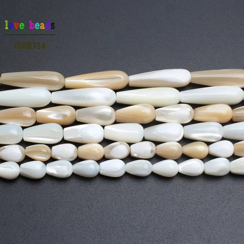 Trochus Shell Beads Water Drop Shape – DIY Jewelry Strand