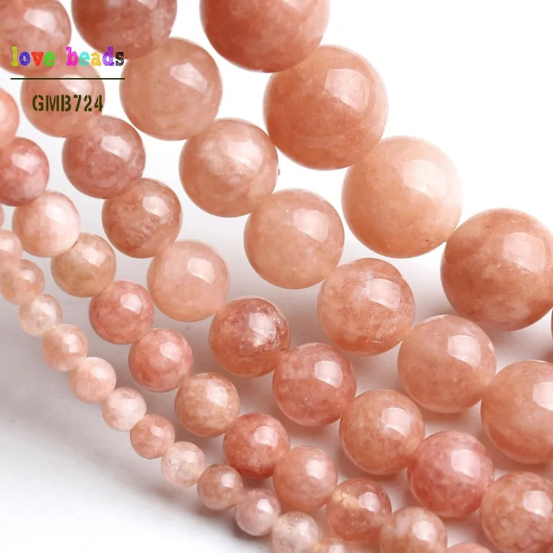 Sunstone Round Loose Beads 15" Strand | 4–12mm DIY Jewelry Making