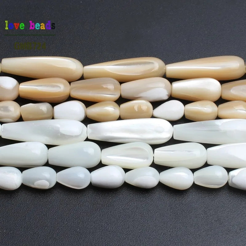 Trochus Shell Beads Water Drop Shape – DIY Jewelry Strand