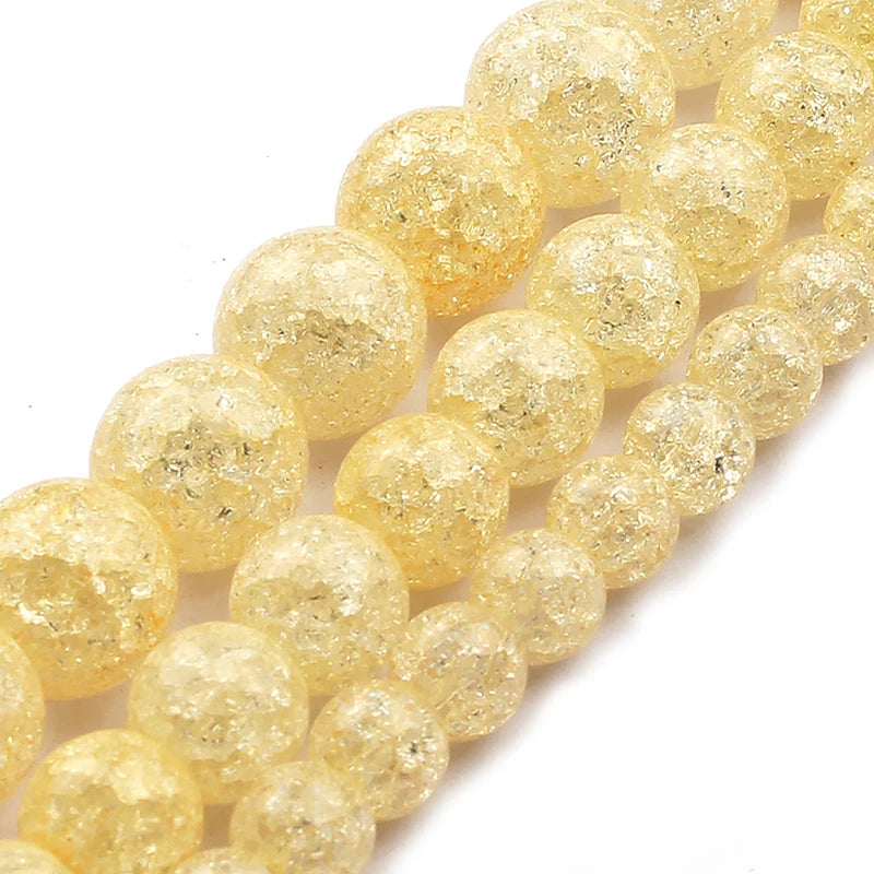Snow Cracked Crystal Beads 6/8/10mm Round Loose Quartz – 15"