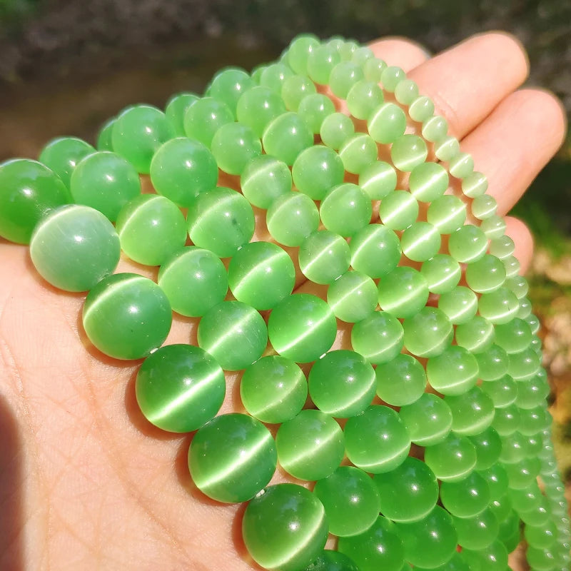 Cat's Eye Opal Glass Beads Mixed Colors – 4mm to 12mm DIY Jewelry