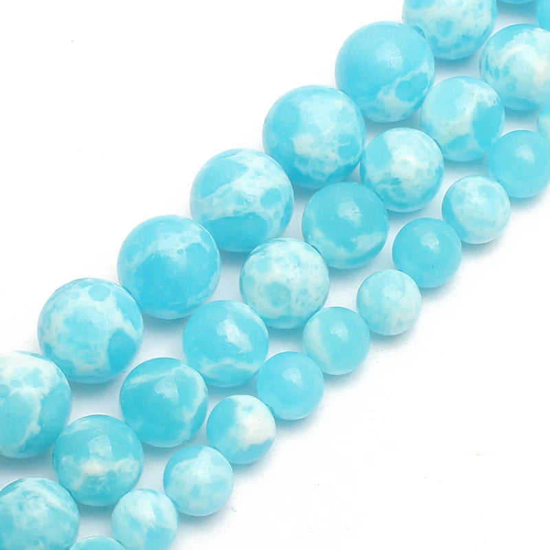 Round Stone Loose Beads for Jewelry Making – 15" Strand 4–12mm