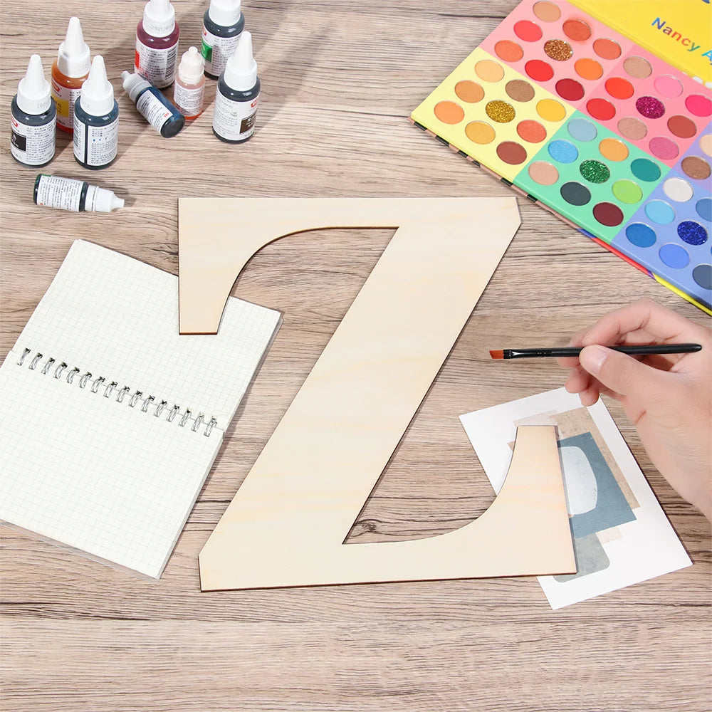 30cm Unfinished Wooden Letters – Blank Paintable DIY Wood Craft