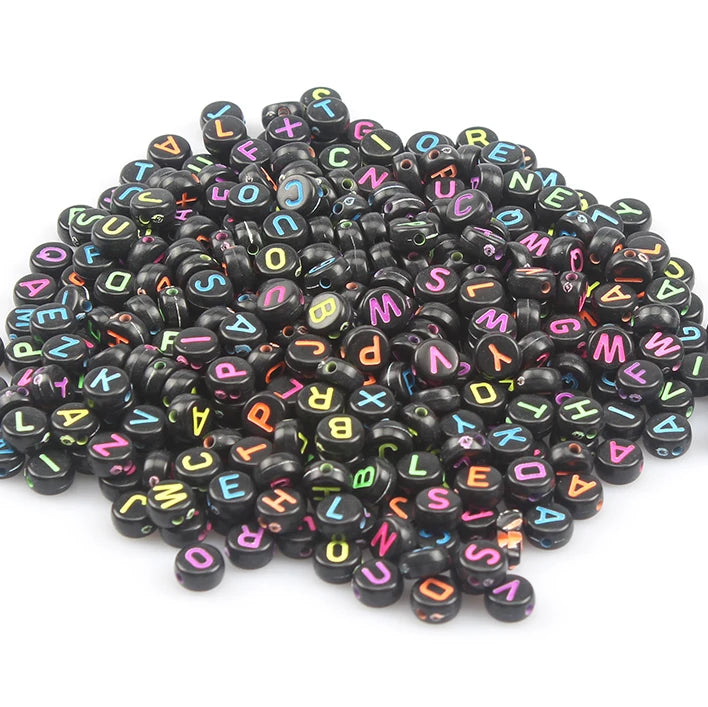 Pink Acrylic Letter Beads – Alphabet Spacer Beads for DIY Jewelry