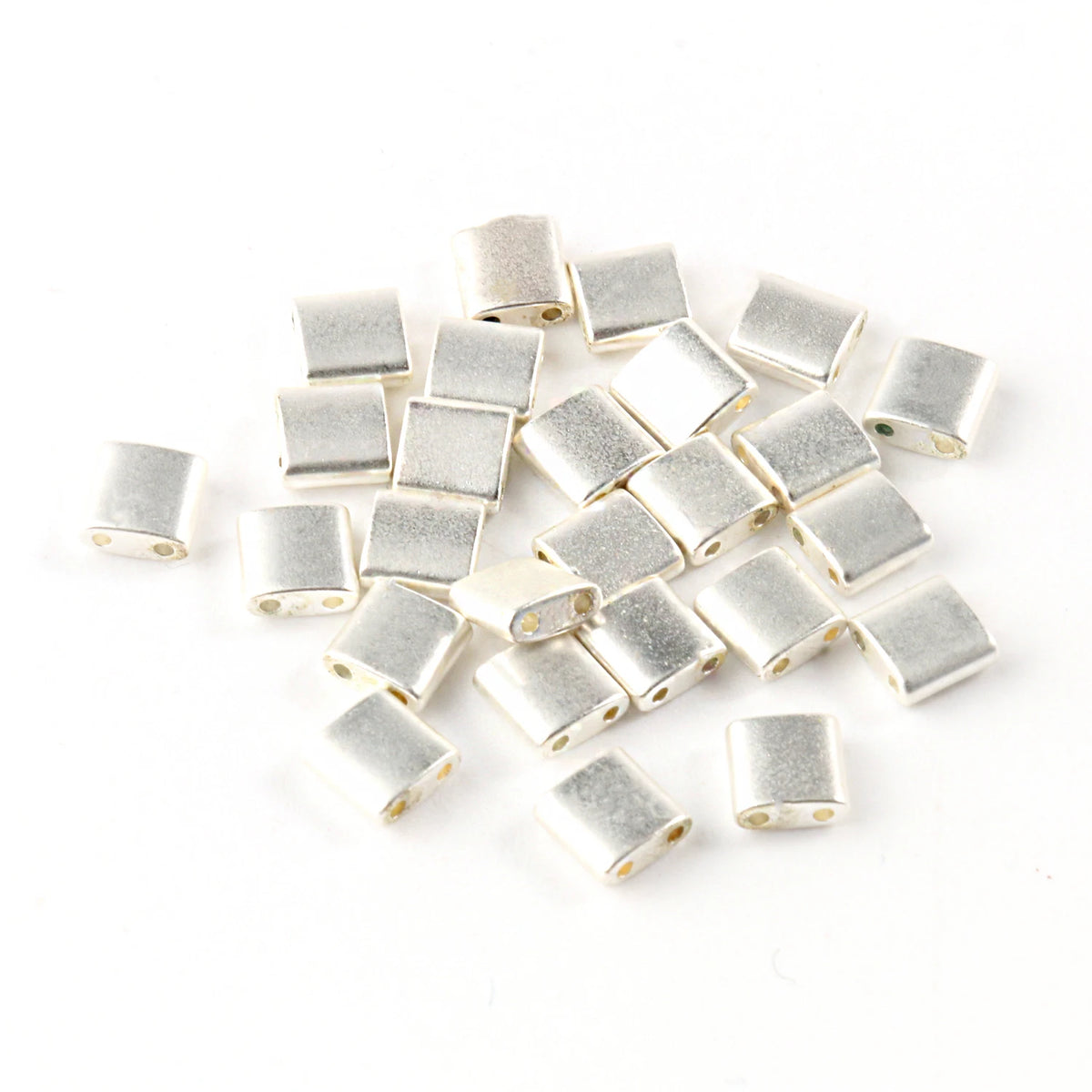 Rectangular Hematite Two-Hole Spacer Beads – Gold & Silver DIY
