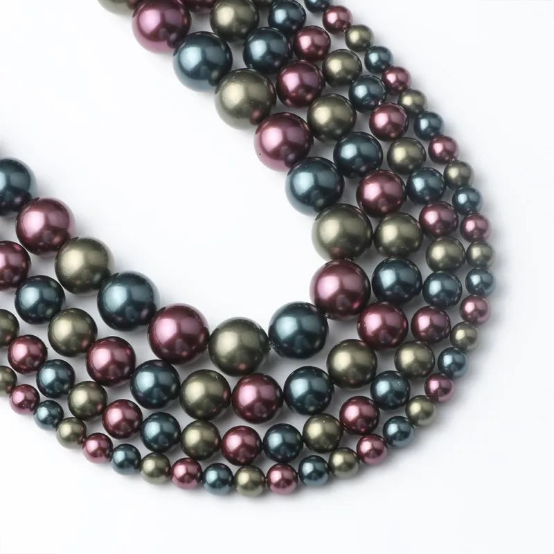 Shell Pearl Beads 15 Colors Round Spacer Beads for DIY Jewelry