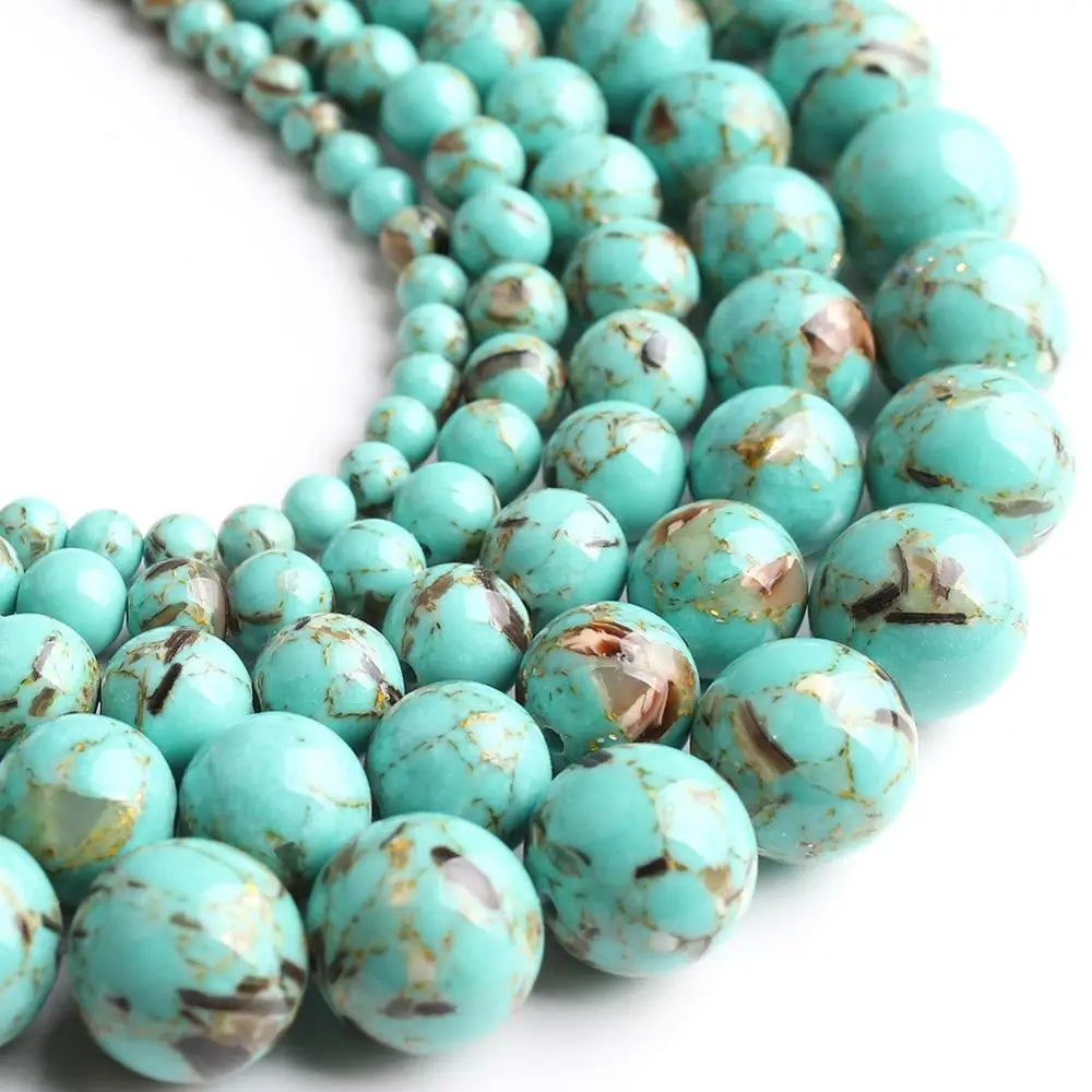 Shell Howlite Round Spacer Beads – DIY Jewelry Making 15"