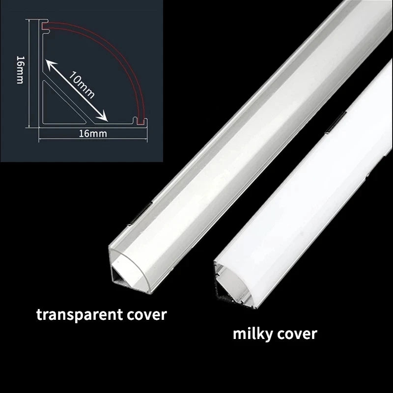 V-Type Corner Aluminum LED Channel 0.5m – 5050/3528 Strip Profile