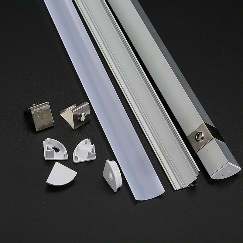 V-Type Corner Aluminum LED Channel 0.5m – 5050/3528 Strip Profile