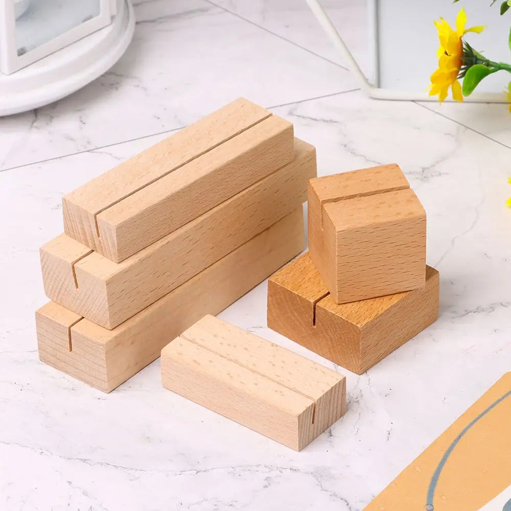 Wooden Stump Card Holder – Table Number & Photo Stand